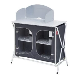 Meuble De Cuisine Pliant Gris/noir