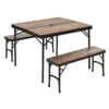 Table Camping Bois Flotté + 2 Bancs -Outdoor Soldes table bois flotte 2 bancs